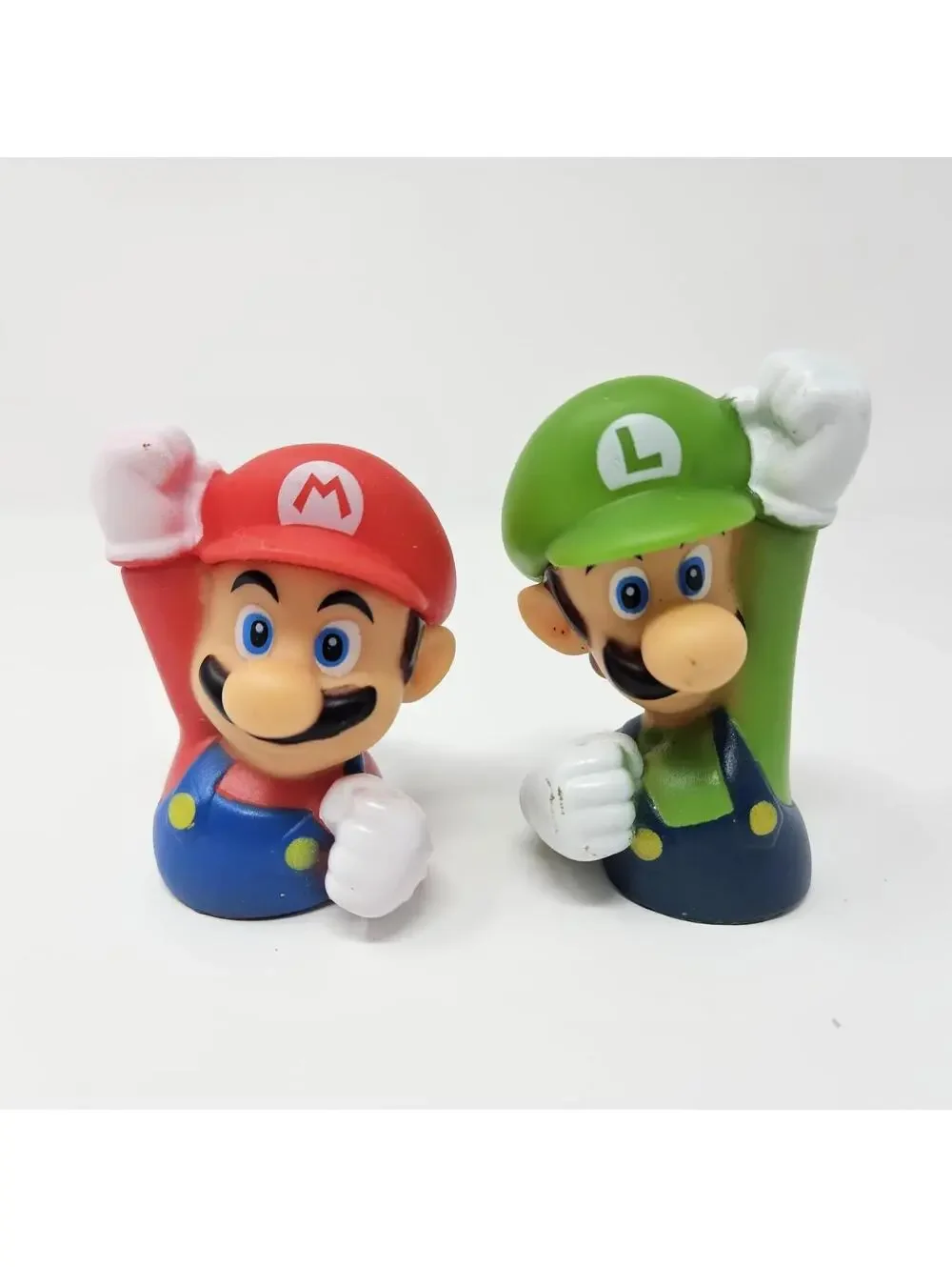 2 Vintage Nintendo Super Mario Bros Plastic Finger Puppets Mario And Luigi 3
